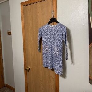 Crewcuts Factory Size 8 w/Floral Print 100% Cotton Long Sleeve T-Shirt Dress